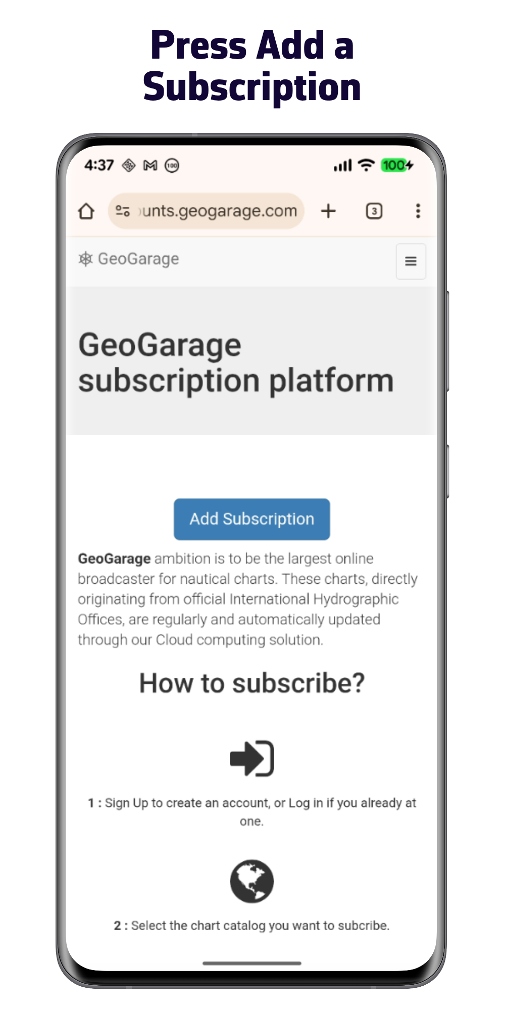 Press Add a subscription