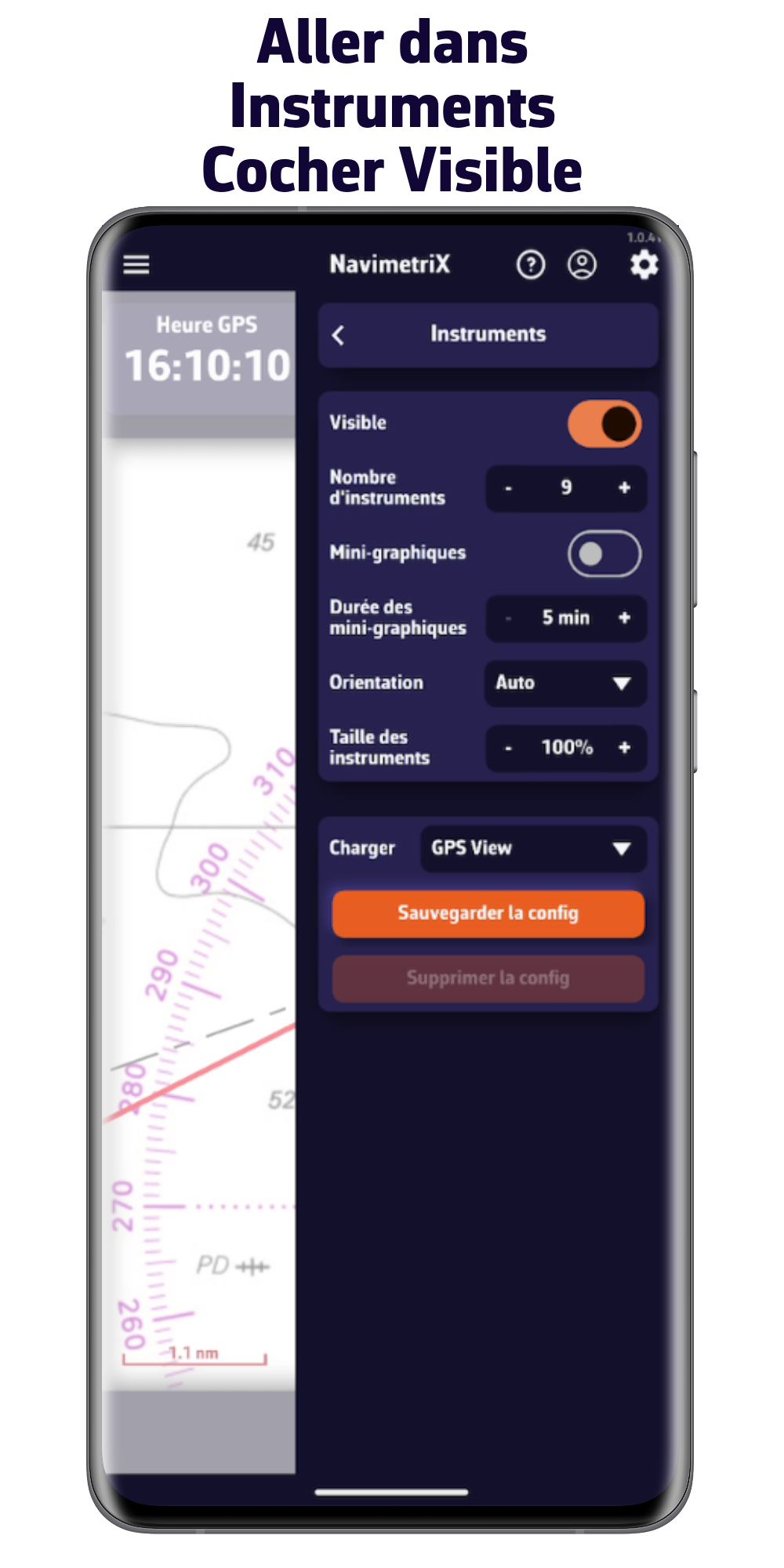 Go to Instruments. Check Visible
