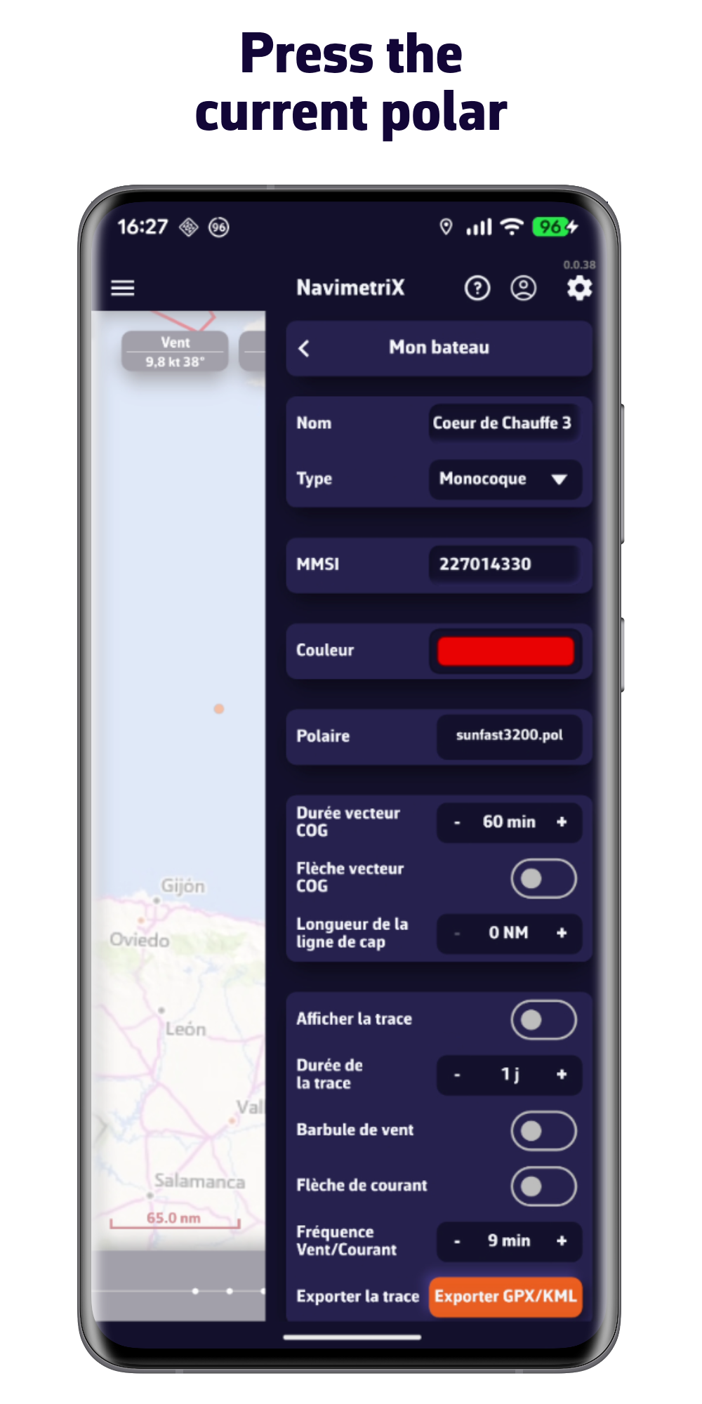 Press the current polar