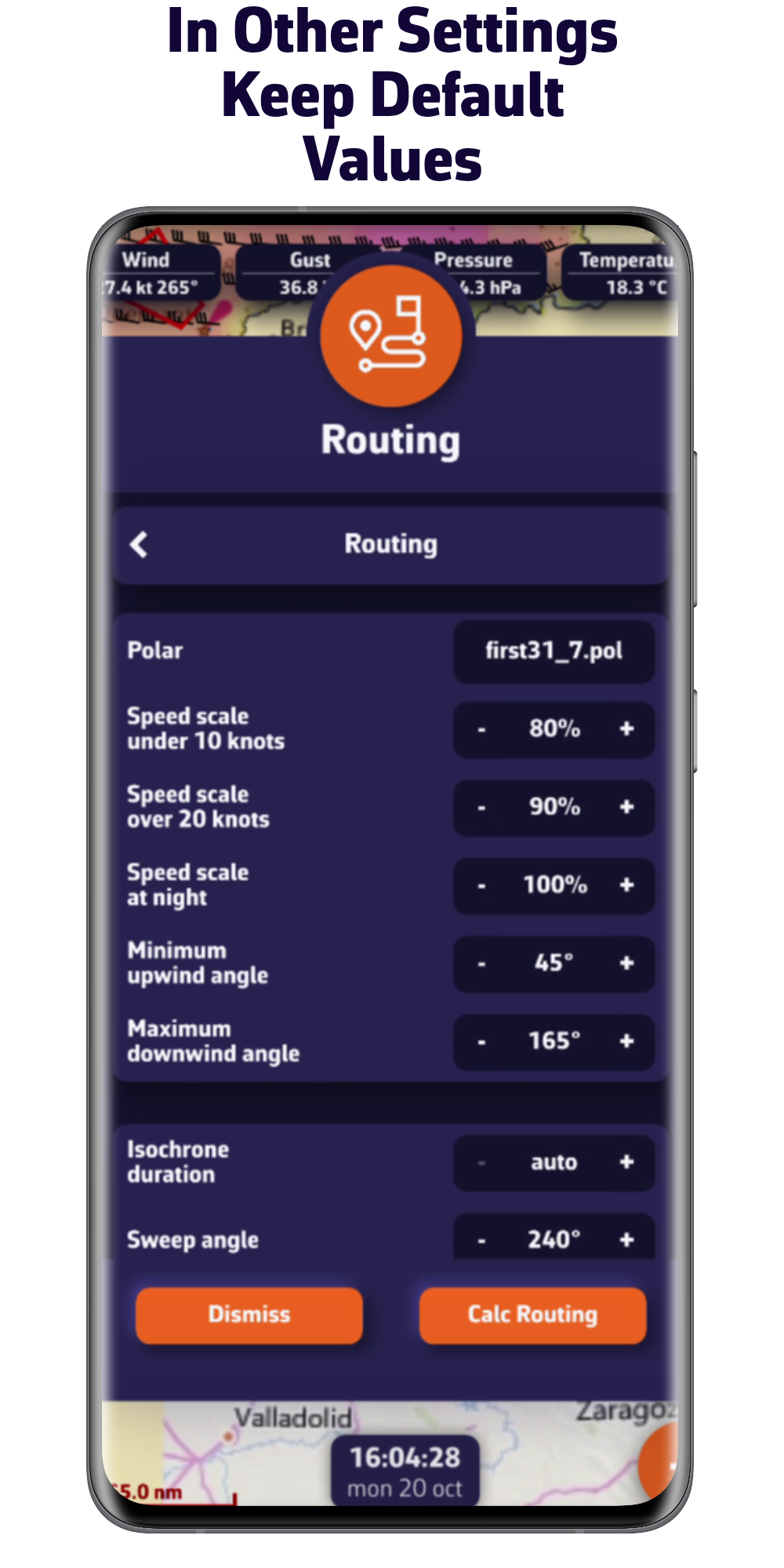 In Other Settings, leave the default values