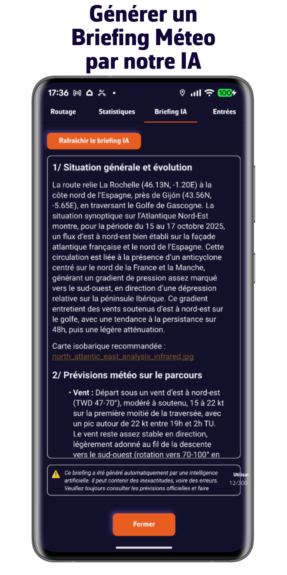 Générer un Briefing Météo par notre IA